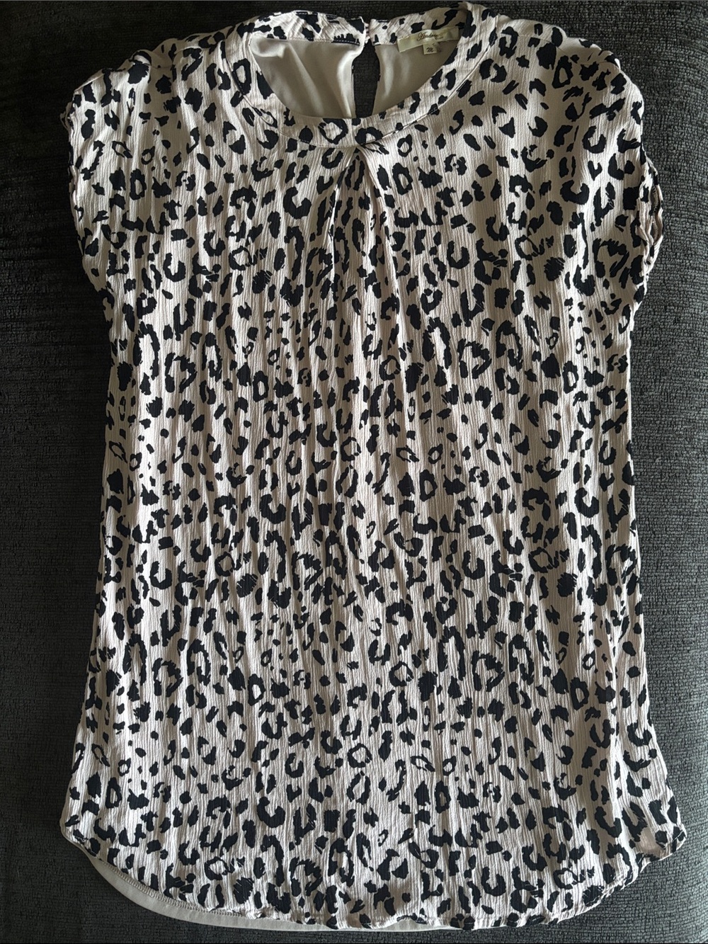 ANDREE BY UNIT Cream and Black Leopard Print Tunic Blouse